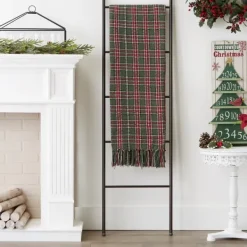 Blankets & Throws-Kirkland's Home Evergreen Forest Plaid Cotton Throw Green/Red