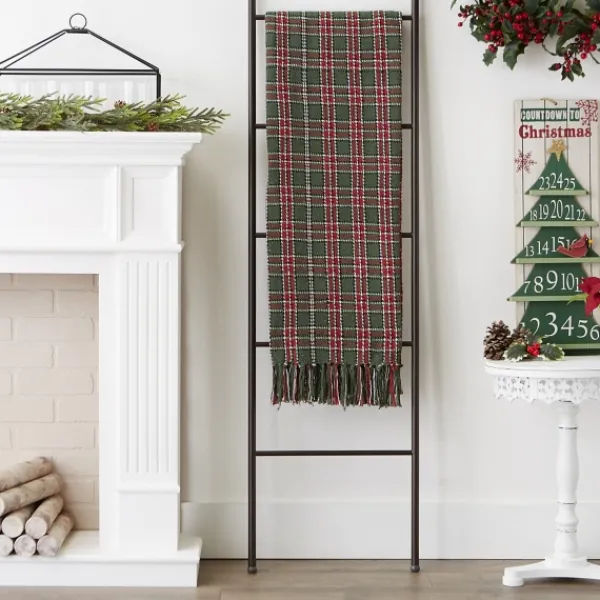 Blankets & Throws-Kirkland's Home Evergreen Forest Plaid Cotton Throw Green/Red