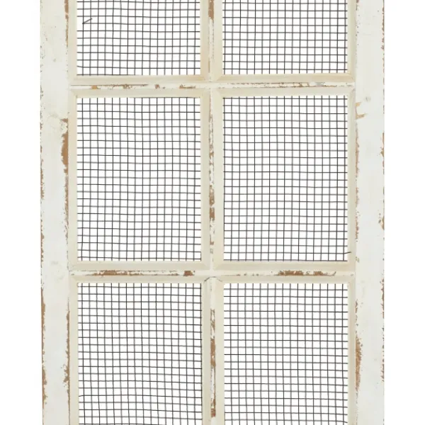 Wall Plaques-Kirkland's Home Evie Distressed Ivory Wood Door Wall Plaque White