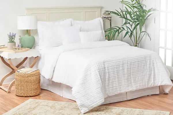 Comforters-Kirkland's Home Eyelash 5-Pc. King Comforter Set White