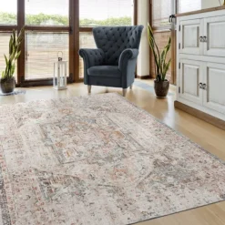 Outdoor Rugs-Kirkland's Home Faded Turkish Indoor/Outdoor Area Rug, 7X9 Ivory