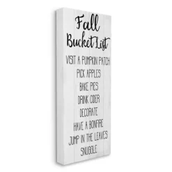 Wall Quotes & Signs-Kirkland's Home Fall Bucket List Canvas Art Print White/Black