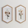 Framed Art-Kirkland's Home Fall Floral Hexagon Framed Art Prints, Set Of 2 White/Green/Brown
