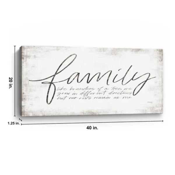 Wall Quotes & Signs-Kirkland's Home Family Branches Canvas Art Print, 40X20 In. White