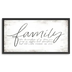 Wall Quotes & Signs-Kirkland's Home Family Branches Framed Canvas Art Print, 42X22 In. White/Black