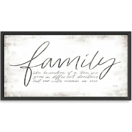 Wall Quotes & Signs-Kirkland's Home Family Branches Framed Canvas Art Print, 42X22 In. White/Black