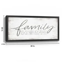 Wall Quotes & Signs-Kirkland's Home Family Branches Framed Canvas Art Print, 42X22 In. White/Black