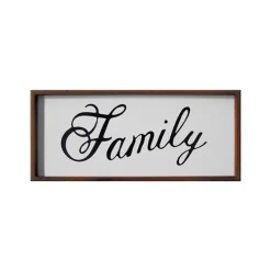 Wall Quotes & Signs-Kirkland's Home Family Curling Script Framed Wall Art Black/White