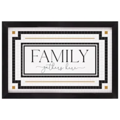 Wall Quotes & Signs-Kirkland's Home Family Gathers Here Framed Wall Plaque White/Black