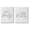 Wall Quotes & Signs-Kirkland's Home Family Is Life'S Blessing Canvas Prints, Set Of 2 White