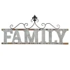 Wall Quotes & Signs-Kirkland's Home Family Scroll Galvanized Metal Wall Plaque Silver/Brown/Black
