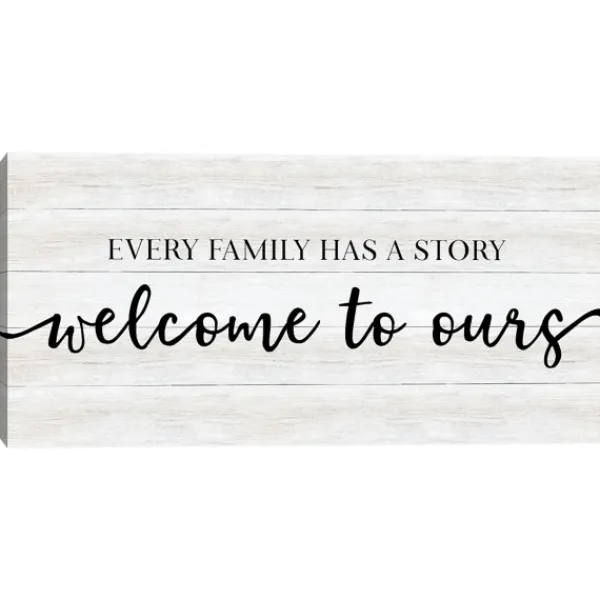 Wall Quotes & Signs-Kirkland's Home Family Story Canvas Art Print, 24X12 In. White/Black