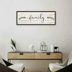Wall Quotes & Signs-Kirkland's Home Family Thankful Grateful Blessed Wood Wall Plaque Tan