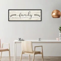 Wall Quotes & Signs-Kirkland's Home Family Thankful Grateful Blessed Wood Wall Plaque Tan