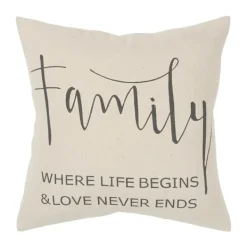 Pillows-Kirkland's Home Family Where Love Never Ends Pillow Tan/Black