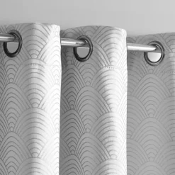 Curtains & Drapes-Kirkland's Home Fans Blackout Curtain Panel Set, 108 In. Gray