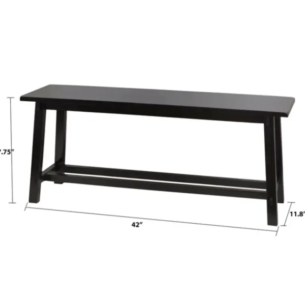 Benches & Ottomans-Kirkland's Home Farmhouse Bench Black
