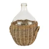Vases-Kirkland's Home Farmhouse Glass Jug And Wicker Wrap Vase Tan