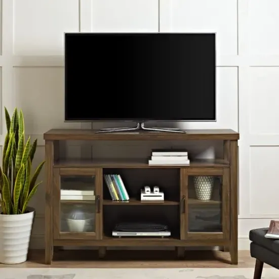 Tv Stands & Media Consoles-Kirkland's Home Farmhouse Highboy Dark Walnut Tv Stand Brown