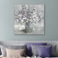 Canvas Art-Kirkland's Home Farmhouse Lavender Framed Canvas Art Print Gray/Purple