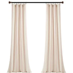 Curtains & Drapes-Kirkland's Home Farmhouse Stripe Curtain Panel Set, 84 In. Pink