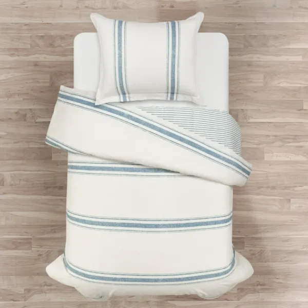 Duvets-Kirkland's Home Farmhouse Stripe 2-Pc. Twin Xl Duvet Set Blue