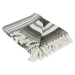 Blankets & Throws-Kirkland's Home Farmhouse Stripe Throw Black