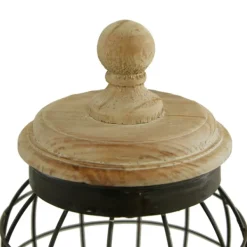 Decorative Bowls & Jars-Kirkland's Home Farmhouse Wire Frame 2-Pc. Decorative Jar Set Black/Tan