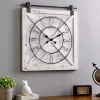 Clocks-Kirkland's Home Farmstead Wooden Barn Door Clock White