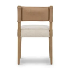 Dining Chairs-Kirkland's Home Farrah Leather Back Dining Chair Tan/Ivory