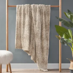 Blankets & Throws-Kirkland's Home Faux Fur Oversized Throw Blanket Animal Print