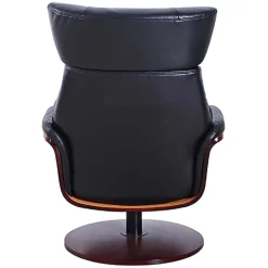 Accent Chairs-Kirkland's Home Faux Leather Accent Chair With Ottoman Black