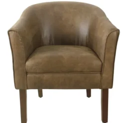 Accent Chairs-Kirkland's Home Faux Leather Accent Chair Brown