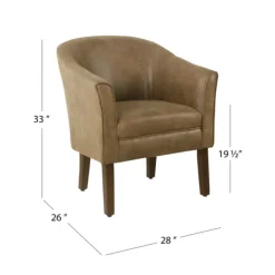 Accent Chairs-Kirkland's Home Faux Leather Accent Chair Brown