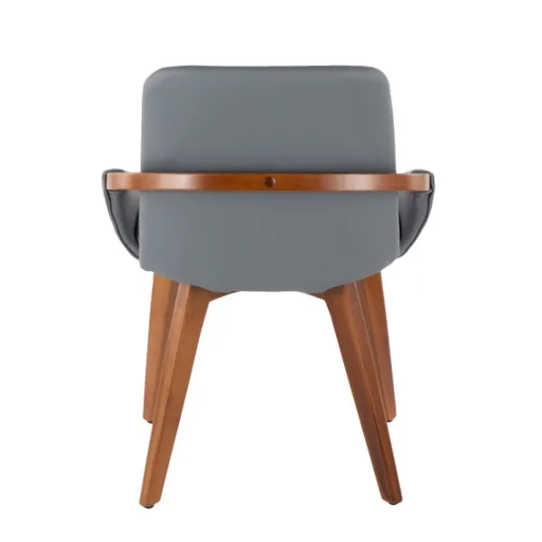 Dining Chairs-Kirkland's Home Faux Leather And Bamboo Frame Dining Chair Gray