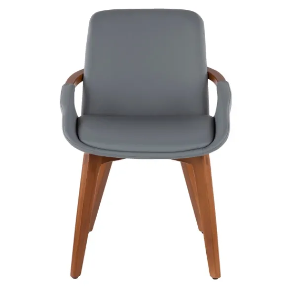 Dining Chairs-Kirkland's Home Faux Leather And Bamboo Frame Dining Chair Gray