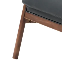 Accent Chairs-Kirkland's Home Faux Leather And Wood Accent Chair Black