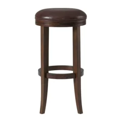 Bar Stools & Counter Height Stools-Kirkland's Home Faux Leather And Wood Bar Stool Brown