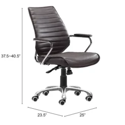 Office Furniture-Kirkland's Home Faux Leather Channeled Office Chair Brown