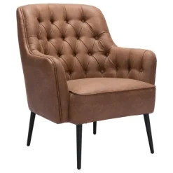 Accent Chairs-Kirkland's Home Faux Leather Classic Accent Chair Brown