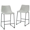 Bar Stools & Counter Height Stools-Kirkland's Home Faux Leather Counter Stools, Set Of 2 Gray