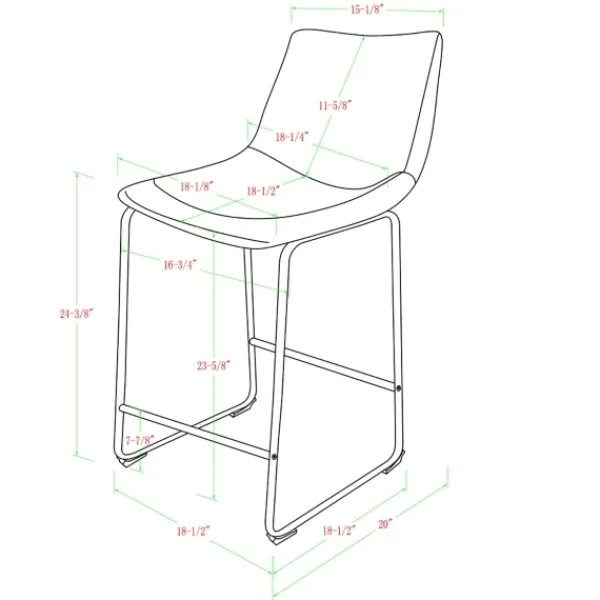 Bar Stools & Counter Height Stools-Kirkland's Home Faux Leather Counter Stools, Set Of 2 Gray