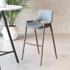 Bar Stools & Counter Height Stools-Kirkland's Home Faux Leather Cutout Bar Stools, Set Of 2 Blue