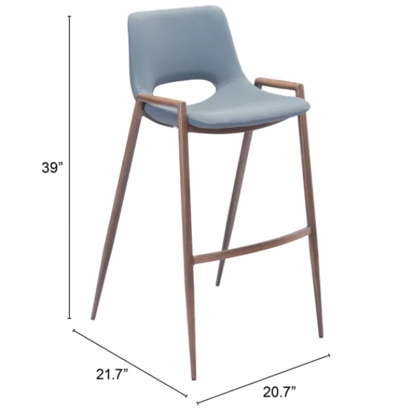 Bar Stools & Counter Height Stools-Kirkland's Home Faux Leather Cutout Bar Stools, Set Of 2 Blue