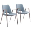 Dining Chairs-Kirkland's Home Faux Leather Cutout Dining Chairs, Set Of 2 Blue