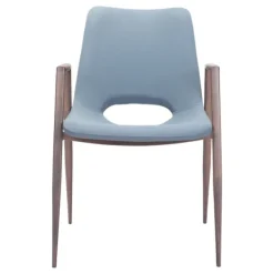 Dining Chairs-Kirkland's Home Faux Leather Cutout Dining Chairs, Set Of 2 Blue