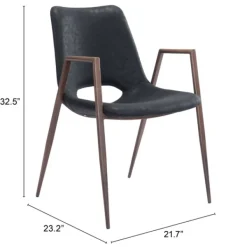 Dining Chairs-Kirkland's Home Faux Leather Cutout Dining Chairs, Set Of 2 Black