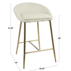 Bar Stools & Counter Height Stools-Kirkland's Home Faux Leather Low Counter Stools, Set Of 2 Brown