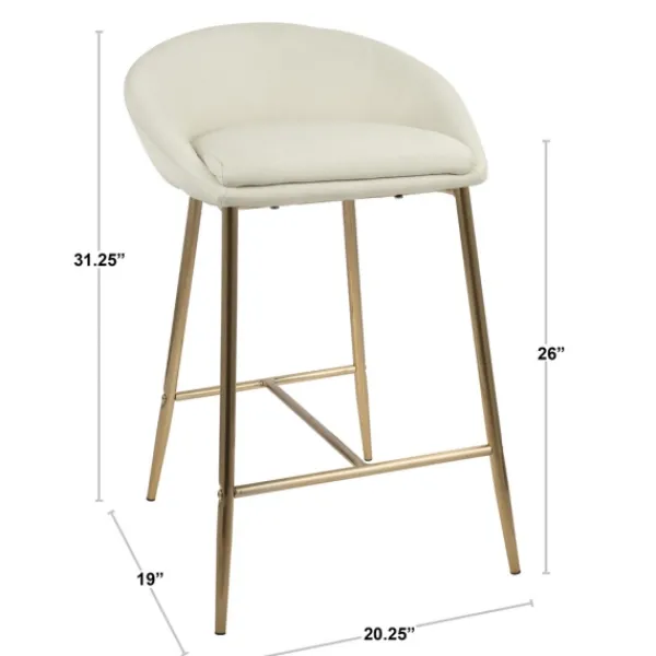 Bar Stools & Counter Height Stools-Kirkland's Home Faux Leather Low Counter Stools, Set Of 2 Brown