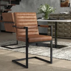 Accent Chairs-Kirkland's Home Faux Leather Modern Accent Chairs, Set Of 2 Brown